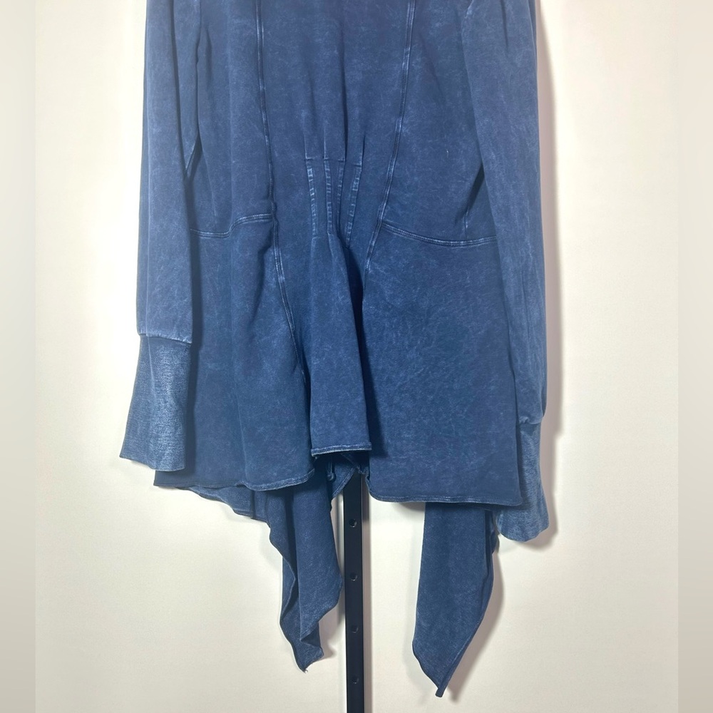 Testimony LA Blue Distressed Style Open Front Stretch Cardigan Jacket Size M - Picture 12 of 13